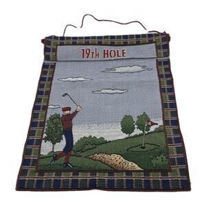 Vintage Golf Tapestry Wall Hanging 19th Hole Golfing Decor Windham Weavers